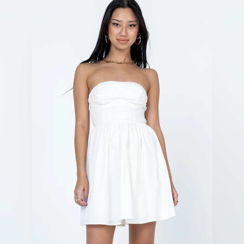 Princess Polly Stellia White Strapless Mini Dress